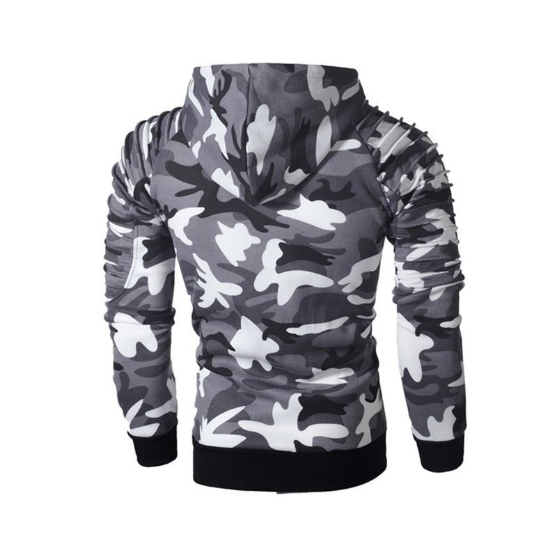 Camo Plisserad Luvtröja