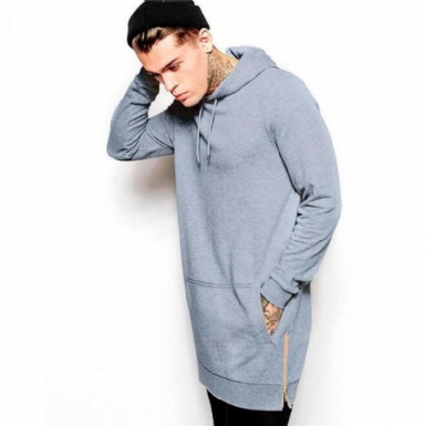 Fleece Hip Hop Longline Fashion Hoodie