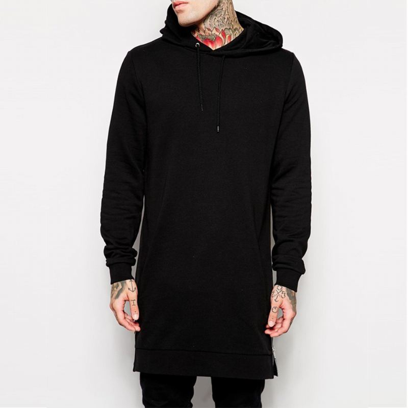 Fleece Hip Hop Longline Fashion Hoodie