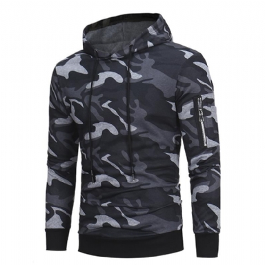 Hooded Camouflage Sweatshirt För Män