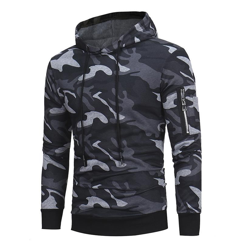 Hooded Camouflage Sweatshirt För Män