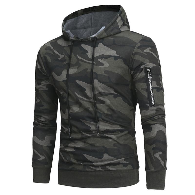 Hooded Camouflage Sweatshirt För Män