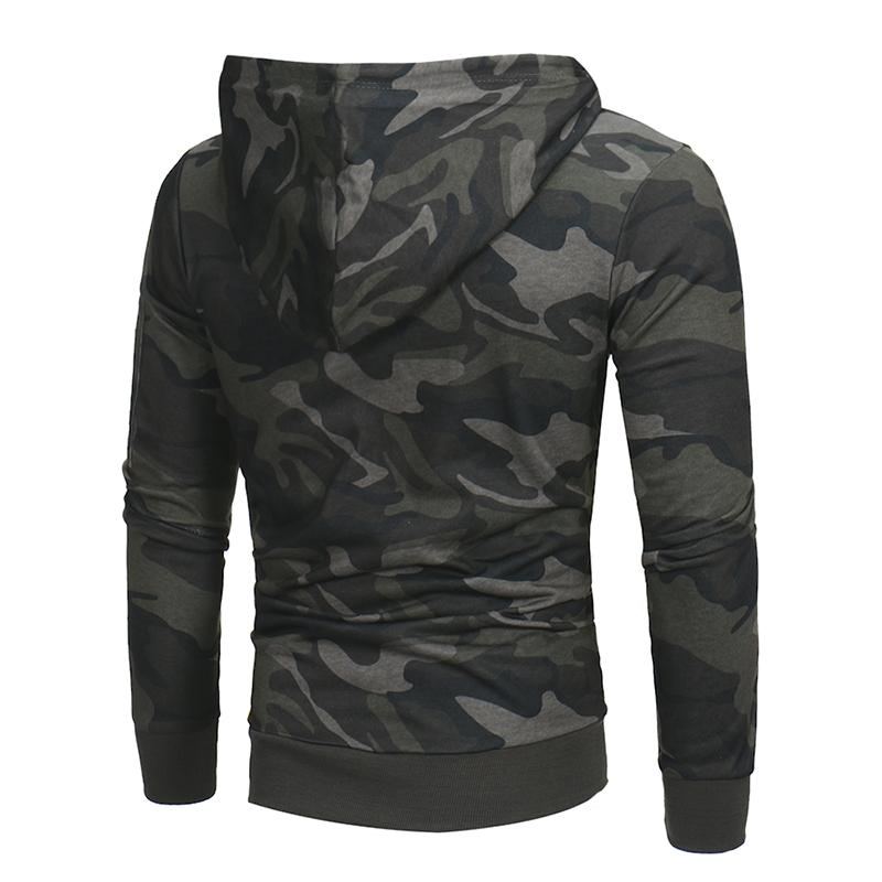 Hooded Camouflage Sweatshirt För Män