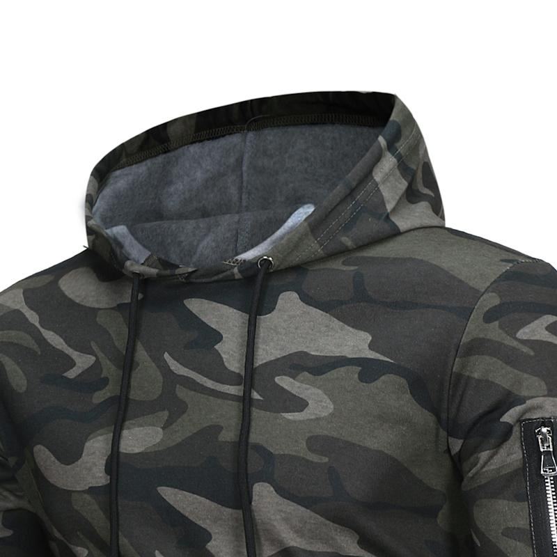 Hooded Camouflage Sweatshirt För Män