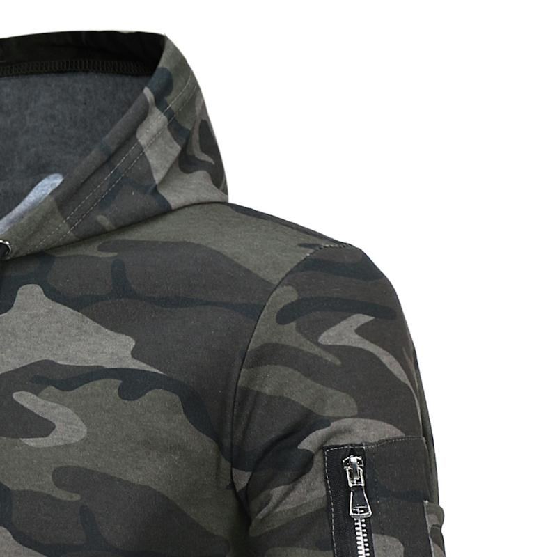 Hooded Camouflage Sweatshirt För Män