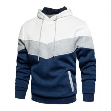 Randig Tjockt Märke Casual Hoodie