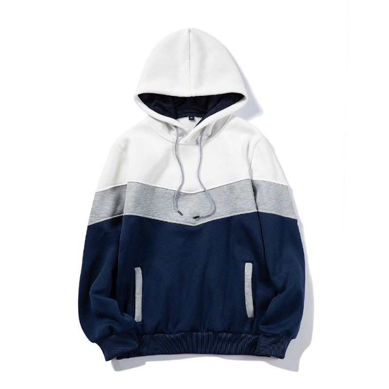 Randig Tjockt Märke Casual Hoodie