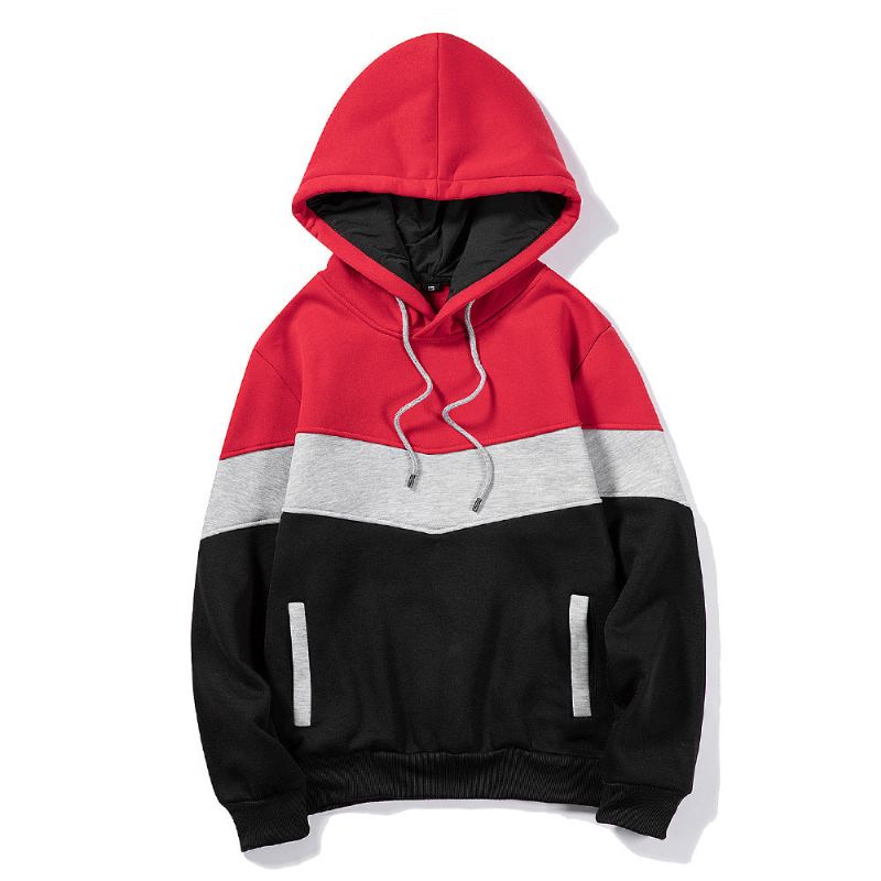 Randig Tjockt Märke Casual Hoodie