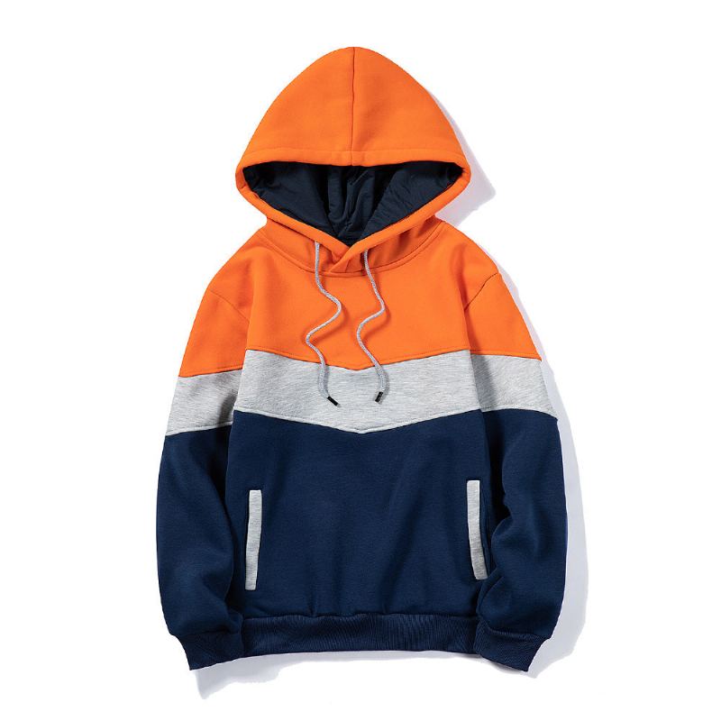 Randig Tjockt Märke Casual Hoodie