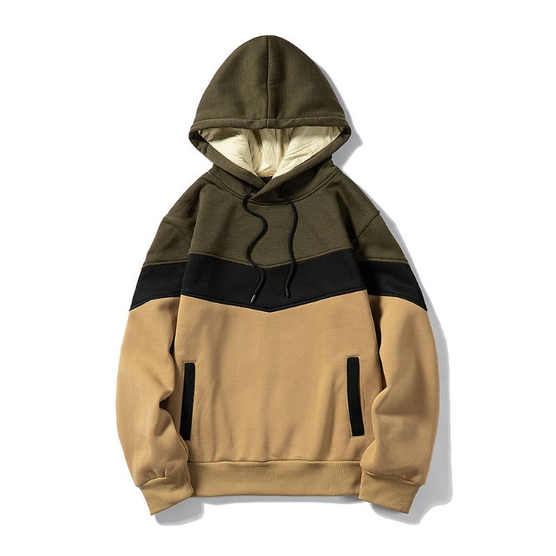 Randig Tjockt Märke Casual Hoodie