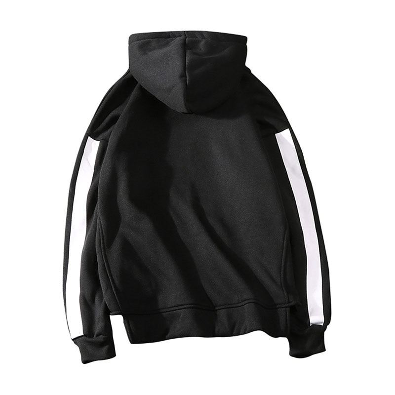 Side Randed Solid Hoodie