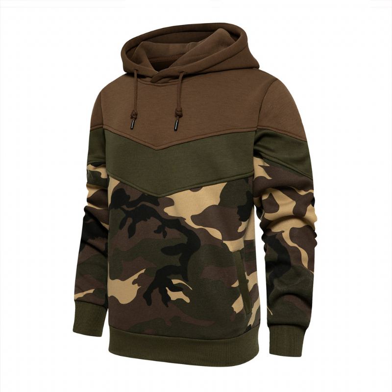 Vår Höst Camo Patchwork Hoodie