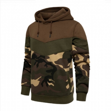 Vår Höst Camo Patchwork Hoodie