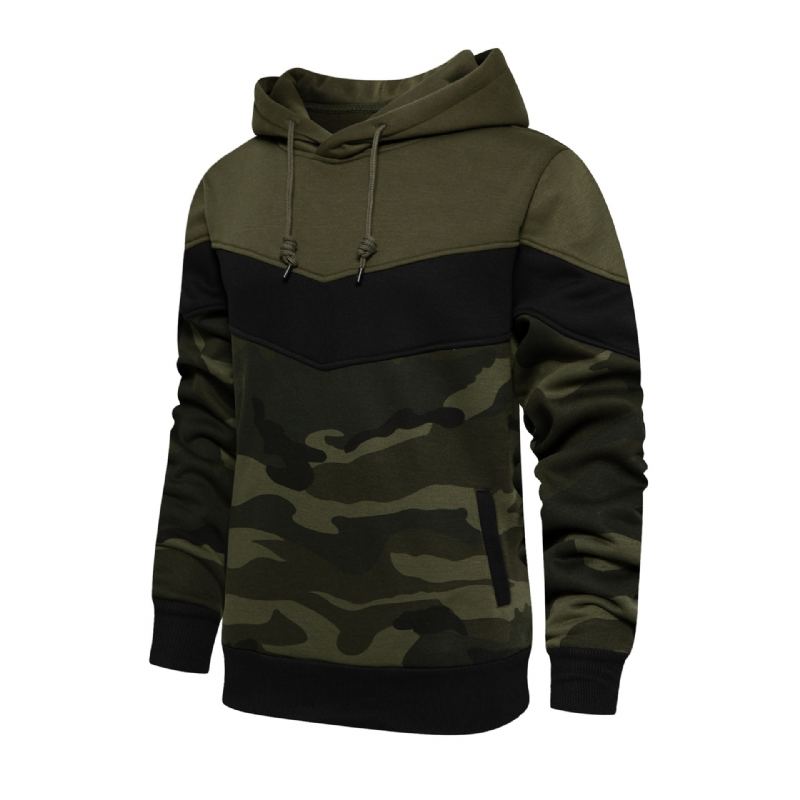 Vår Höst Camo Patchwork Hoodie