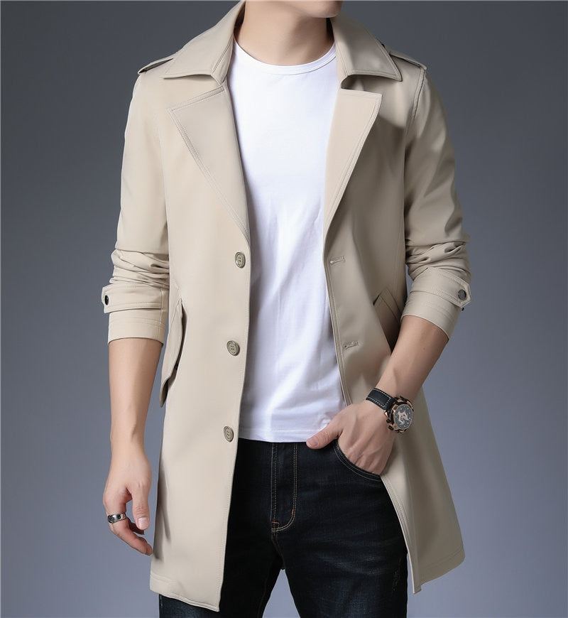 Business Trench Windbreaker Overcoat