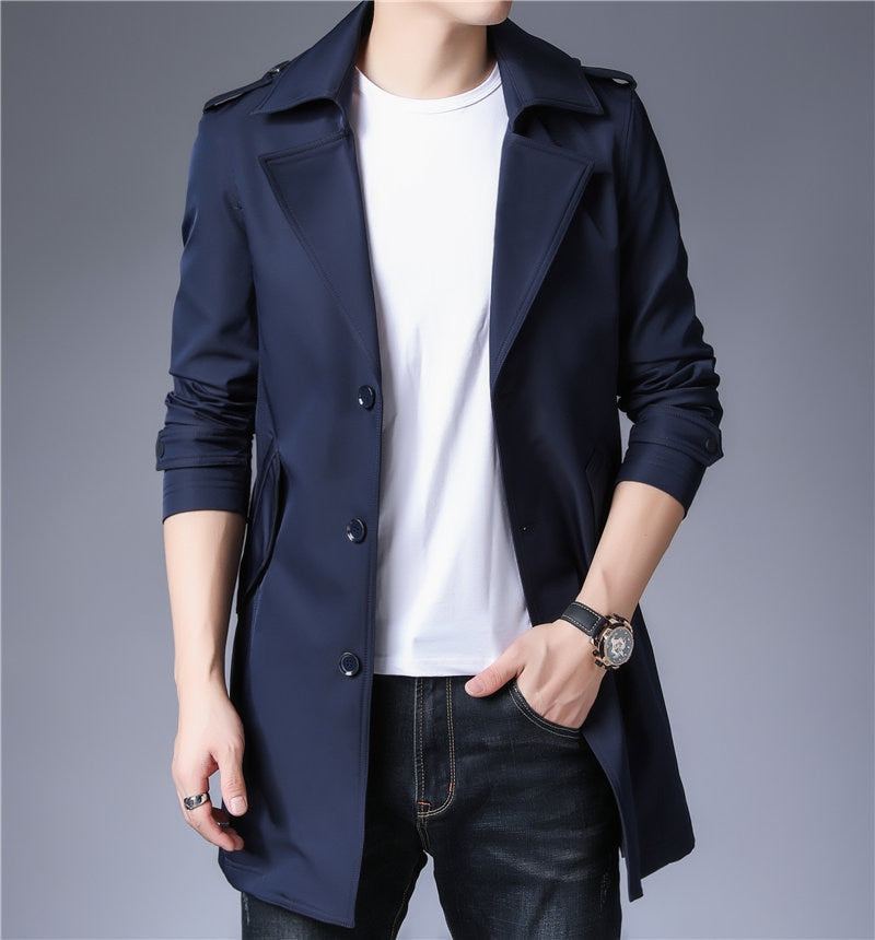 Business Trench Windbreaker Overcoat