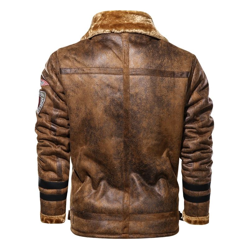 Läder Velvet Aviator Warm Jacka