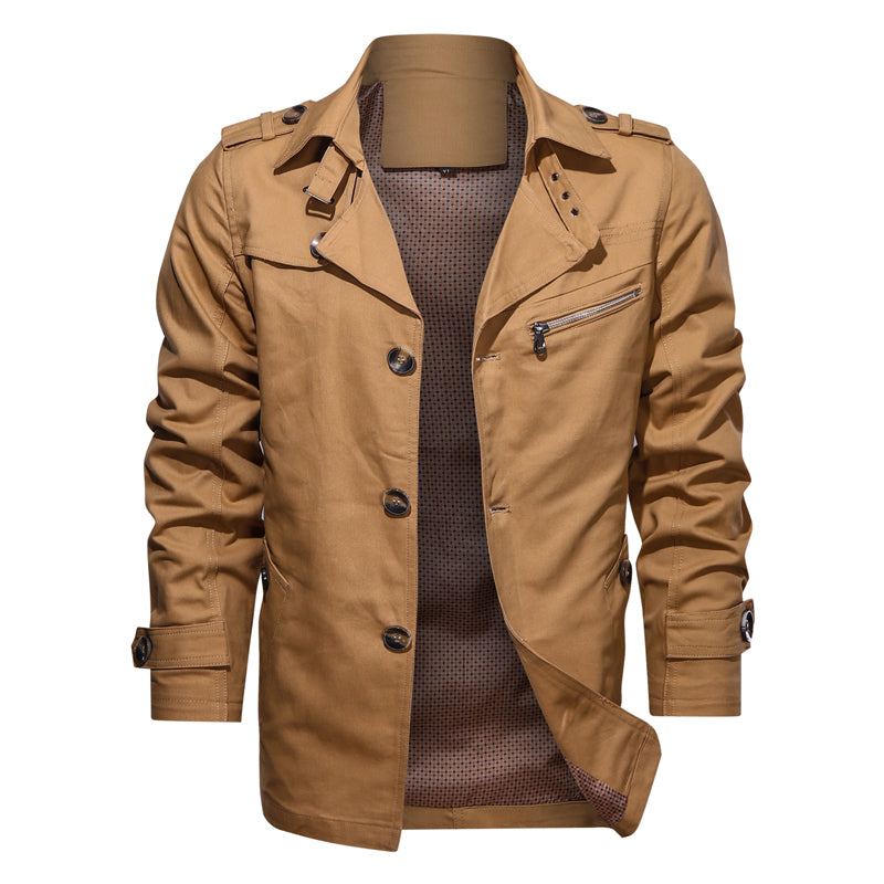 Lapel Fashion Single Breasted Trench Coat