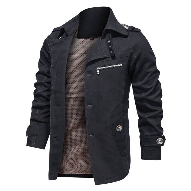 Lapel Fashion Single Breasted Trench Coat