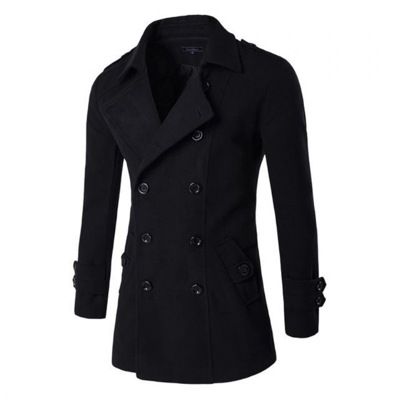 Ullblandningar Double Breasted Peacoat