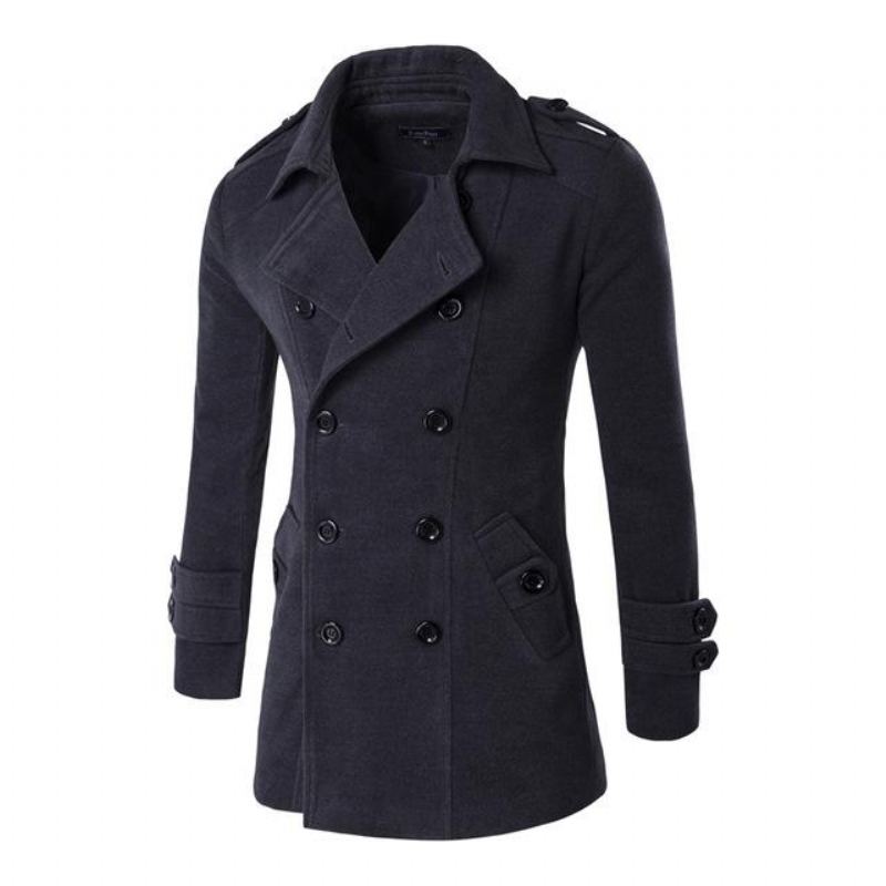 Ullblandningar Double Breasted Peacoat