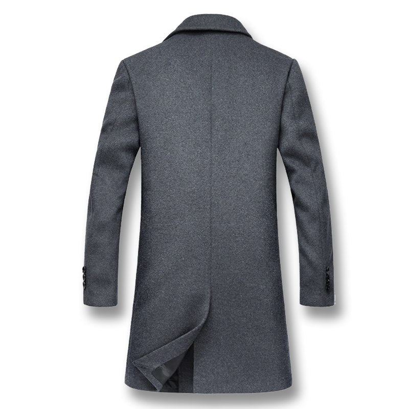 Varm Affärsman Woolen Long Peacoat