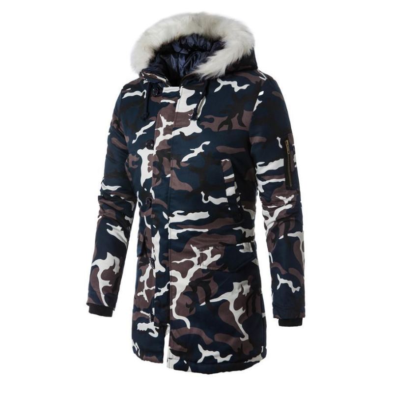 Vinter Camouflage Fur Hood Parka