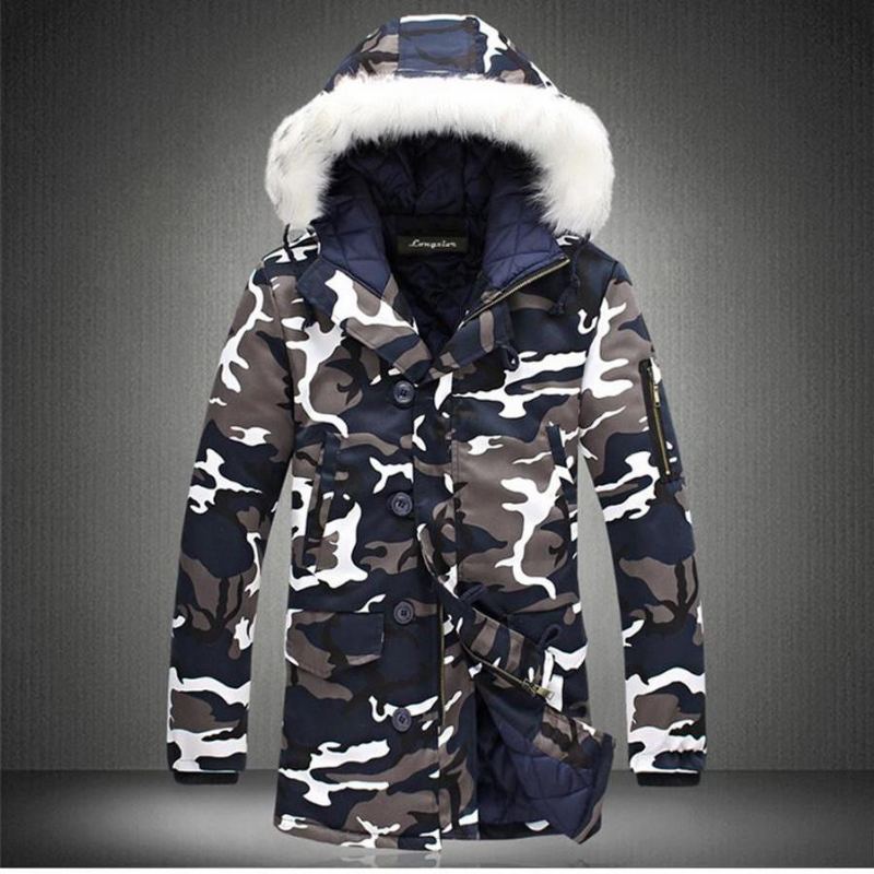 Vinter Camouflage Fur Hood Parka