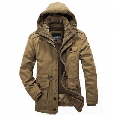 Warm Heavy Wool Parka Herr