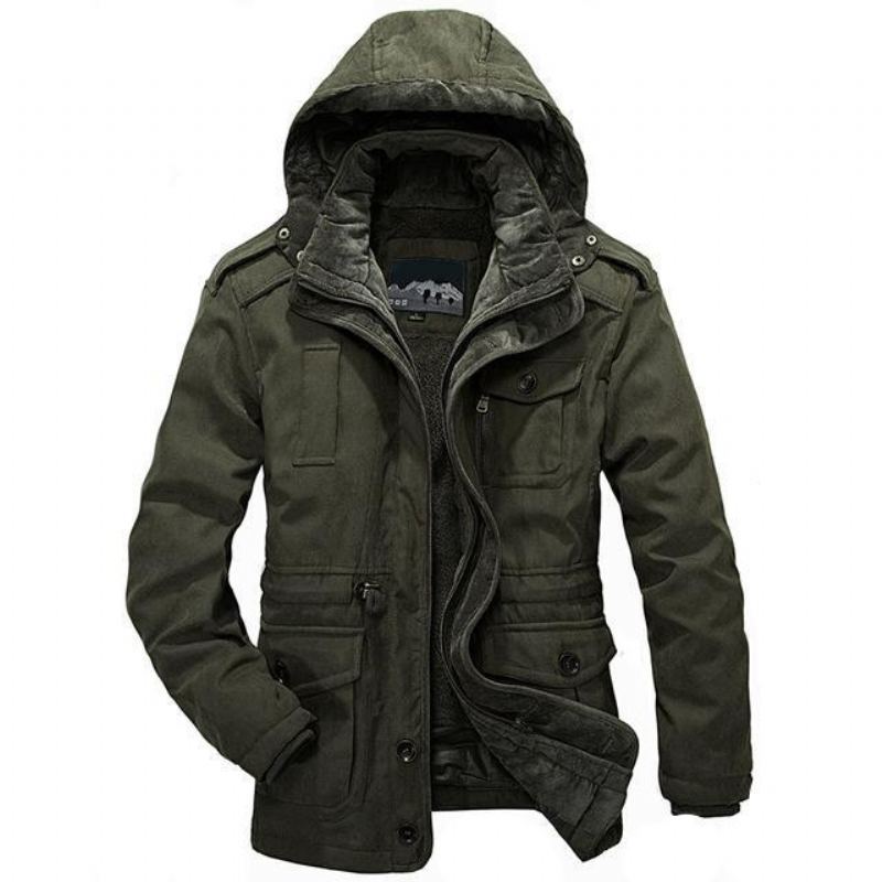 Warm Heavy Wool Parka Herr