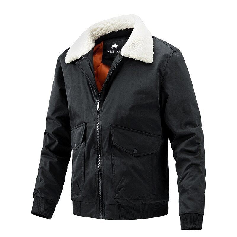 West Fur Collar Warm Windbreaker Jacka