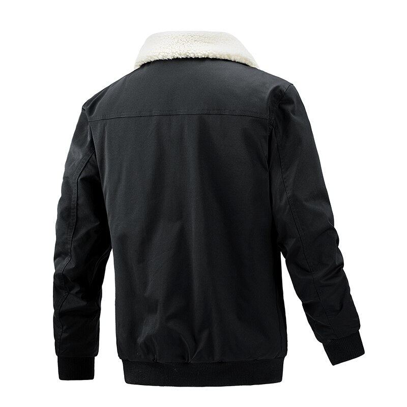 West Fur Collar Warm Windbreaker Jacka