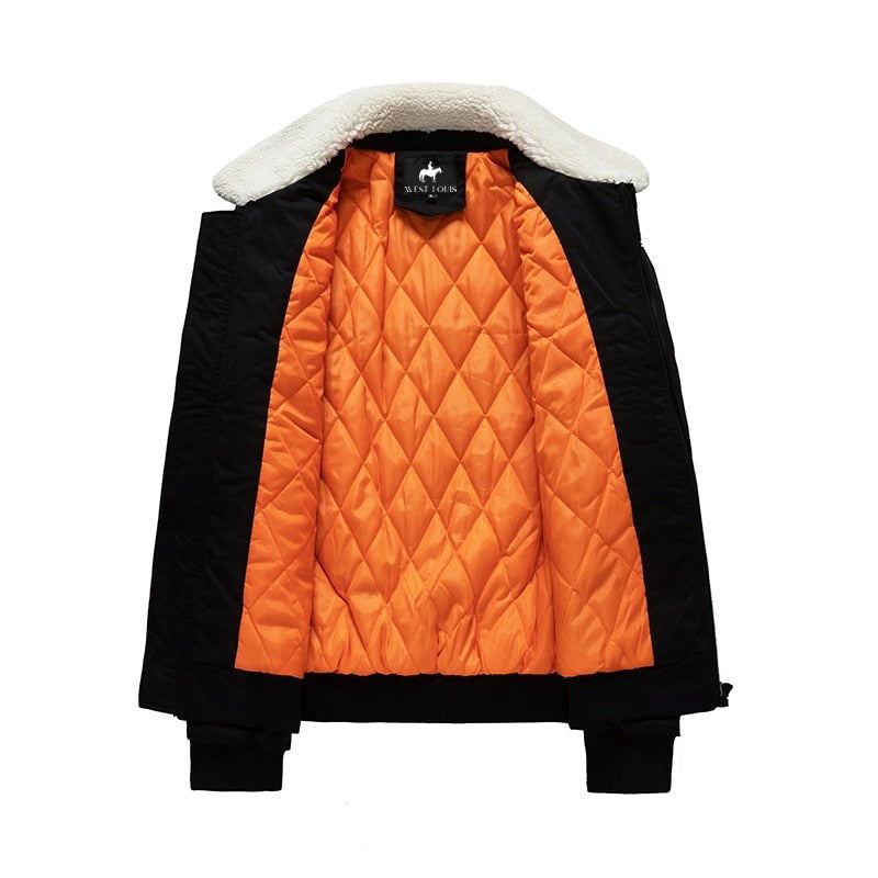 West Fur Collar Warm Windbreaker Jacka