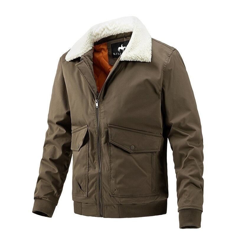 West Fur Collar Warm Windbreaker Jacka