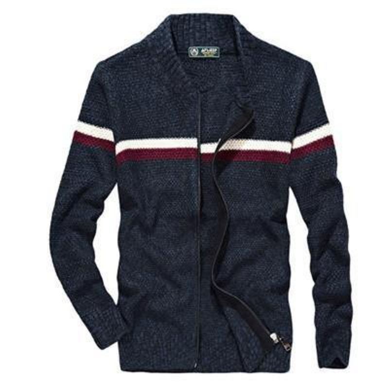 Knitted Wear Casual Baseball Collar Cardigan