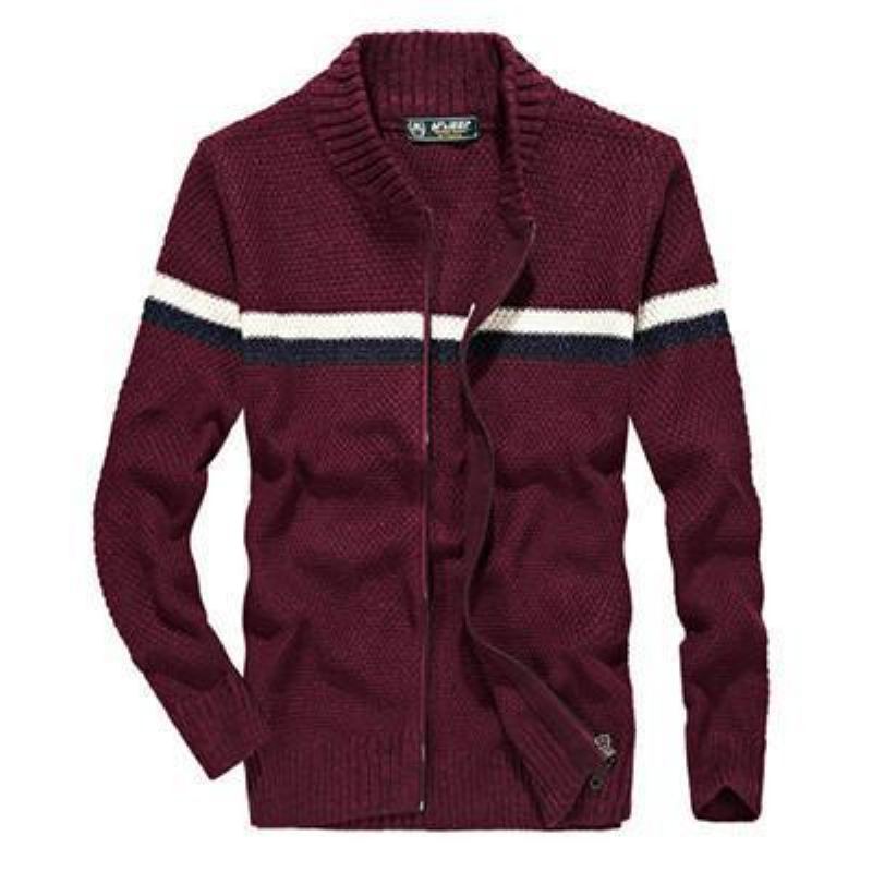 Knitted Wear Casual Baseball Collar Cardigan