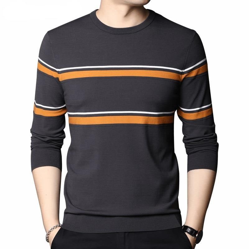 Märke Mode Randig Pull Homme Pullover