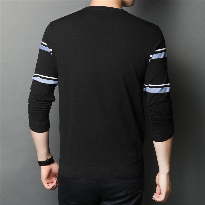 Märke Mode Randig Pull Homme Pullover