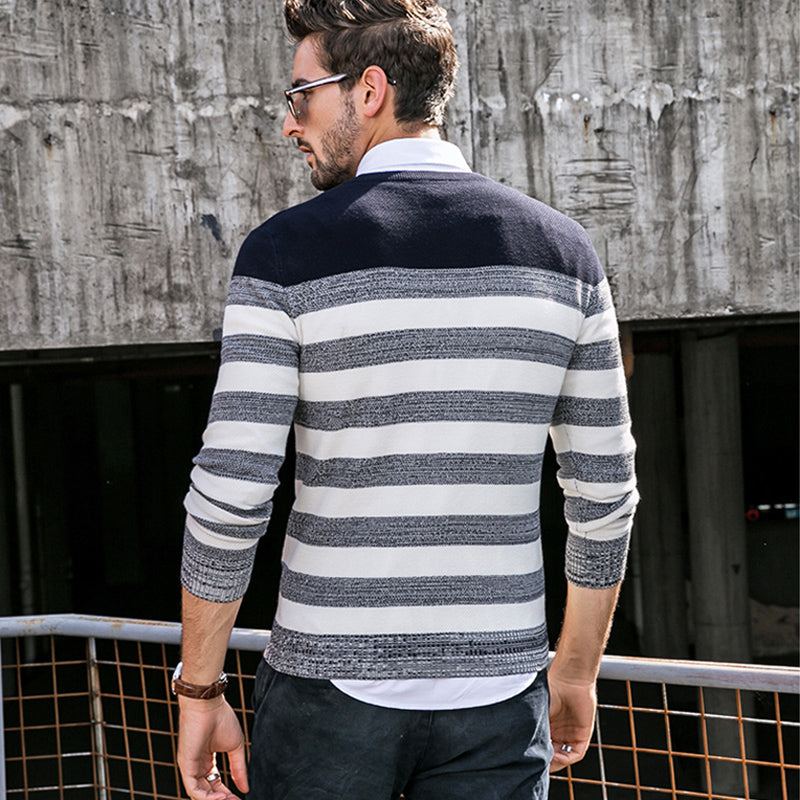 Randstickad Casual Pullover