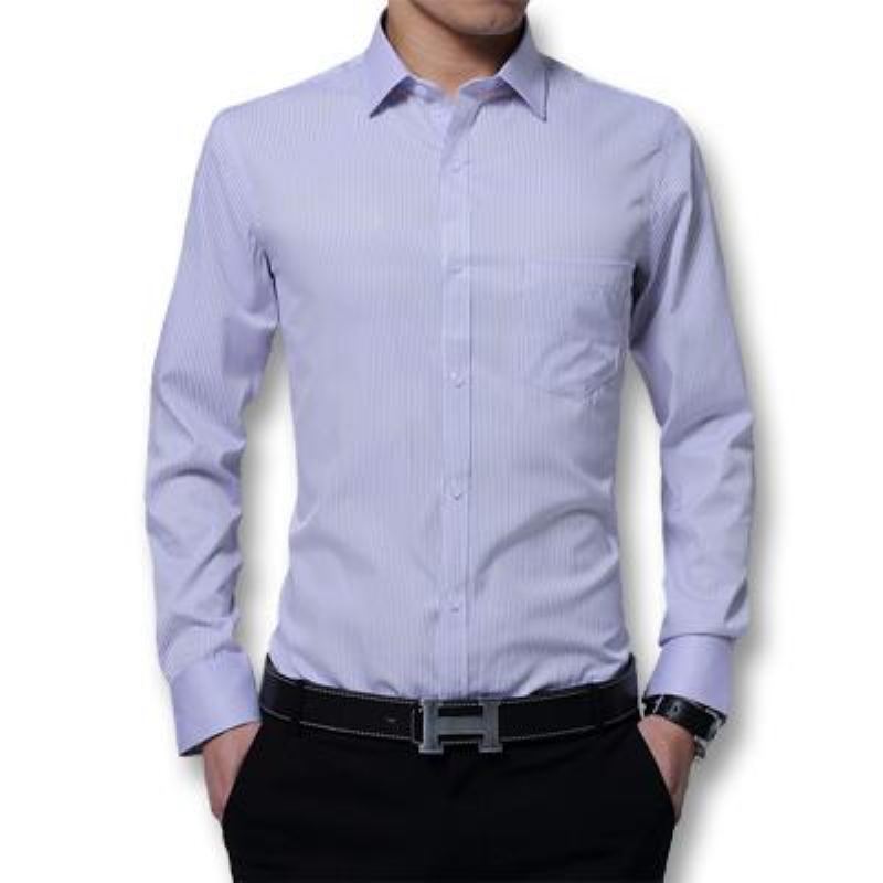 Mode Tight Fitted Turn Down Dress Shirt