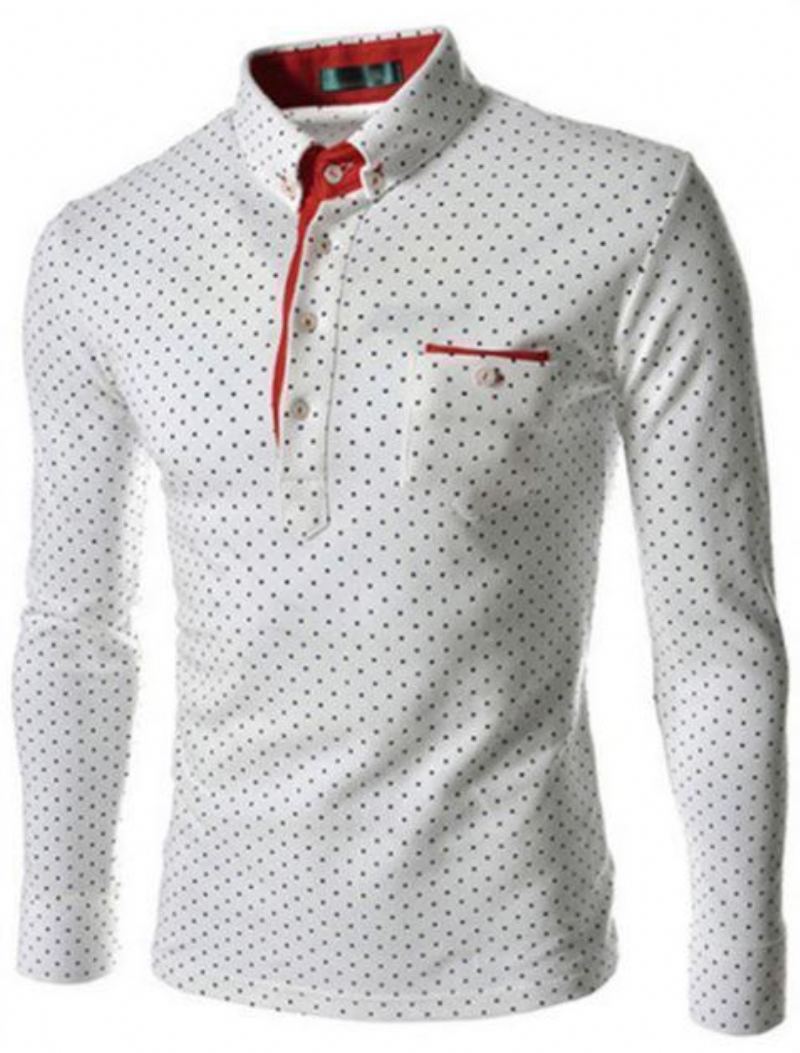 Polka Dot Skjortkrage Slim Fit Dress Shirt