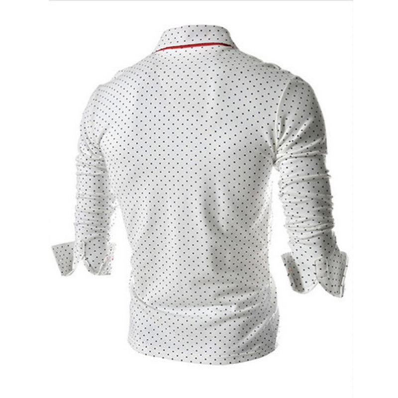 Polka Dot Skjortkrage Slim Fit Dress Shirt