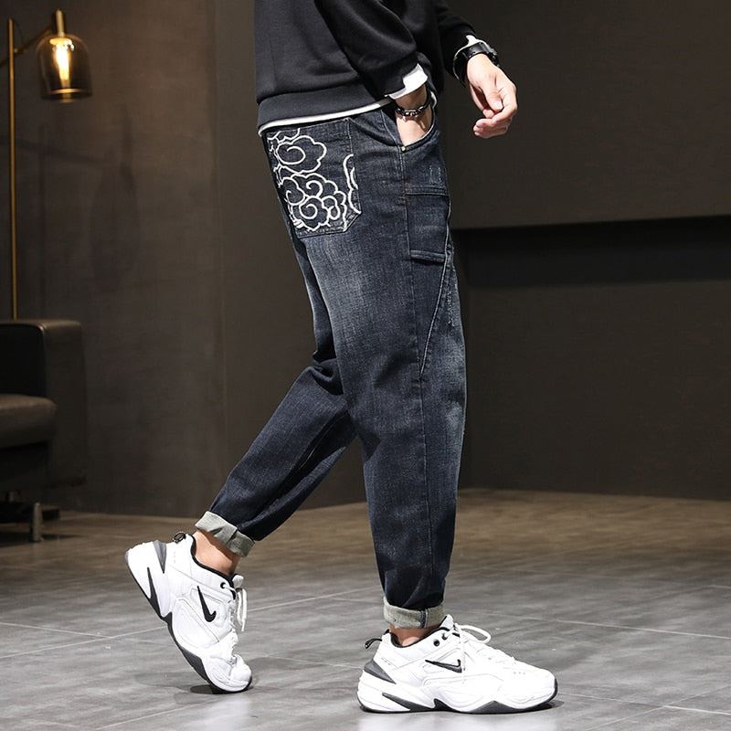 Broderade Baggy Fashion Jeans