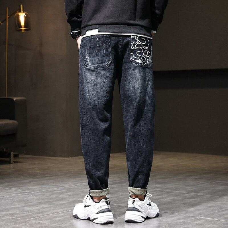 Broderade Baggy Fashion Jeans