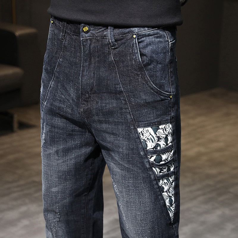 Broderade Baggy Fashion Jeans