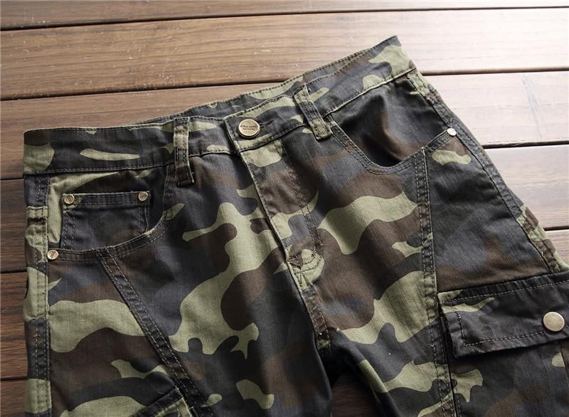 Camo Casual Jeans Med Flera Fickor