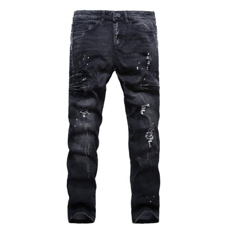 Denim Distressed Svarta Jeans