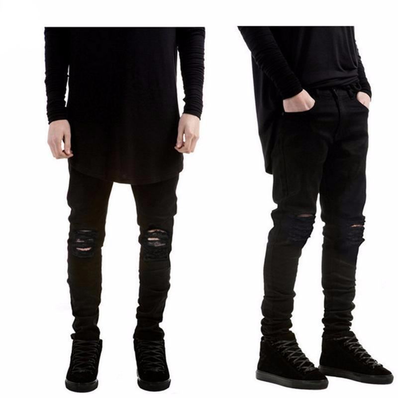 Designer Black Ripped Torn Jeans