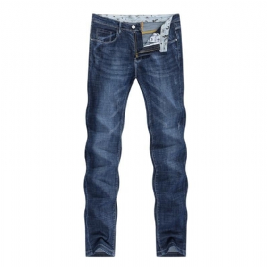 Elastic Leisure Long Brand Jeans