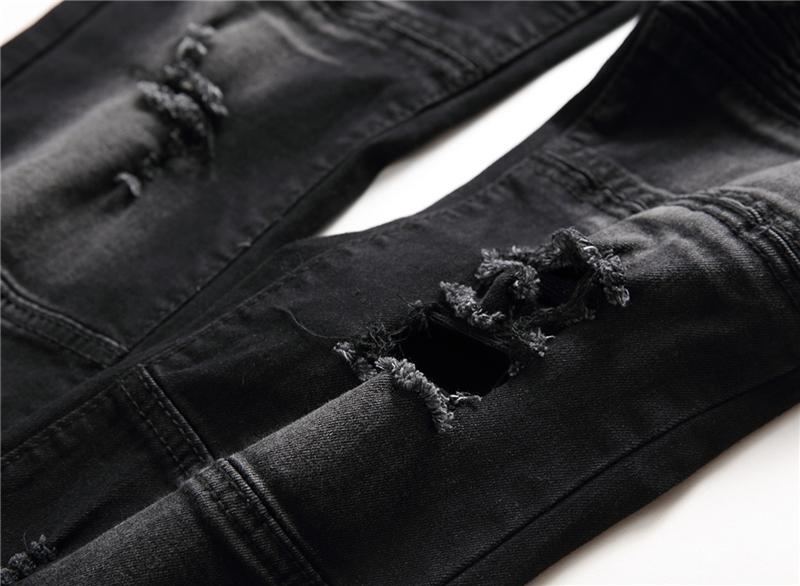 Elasticitet Tvättade Bomullsjeans